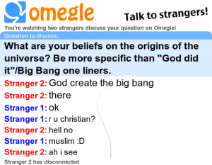 Omegle Cosmology Question 1