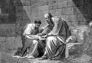Paul, seen here writing his chapbook to the Colossians.