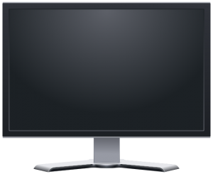 A blank LCD monitor.